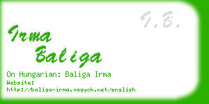 irma baliga business card